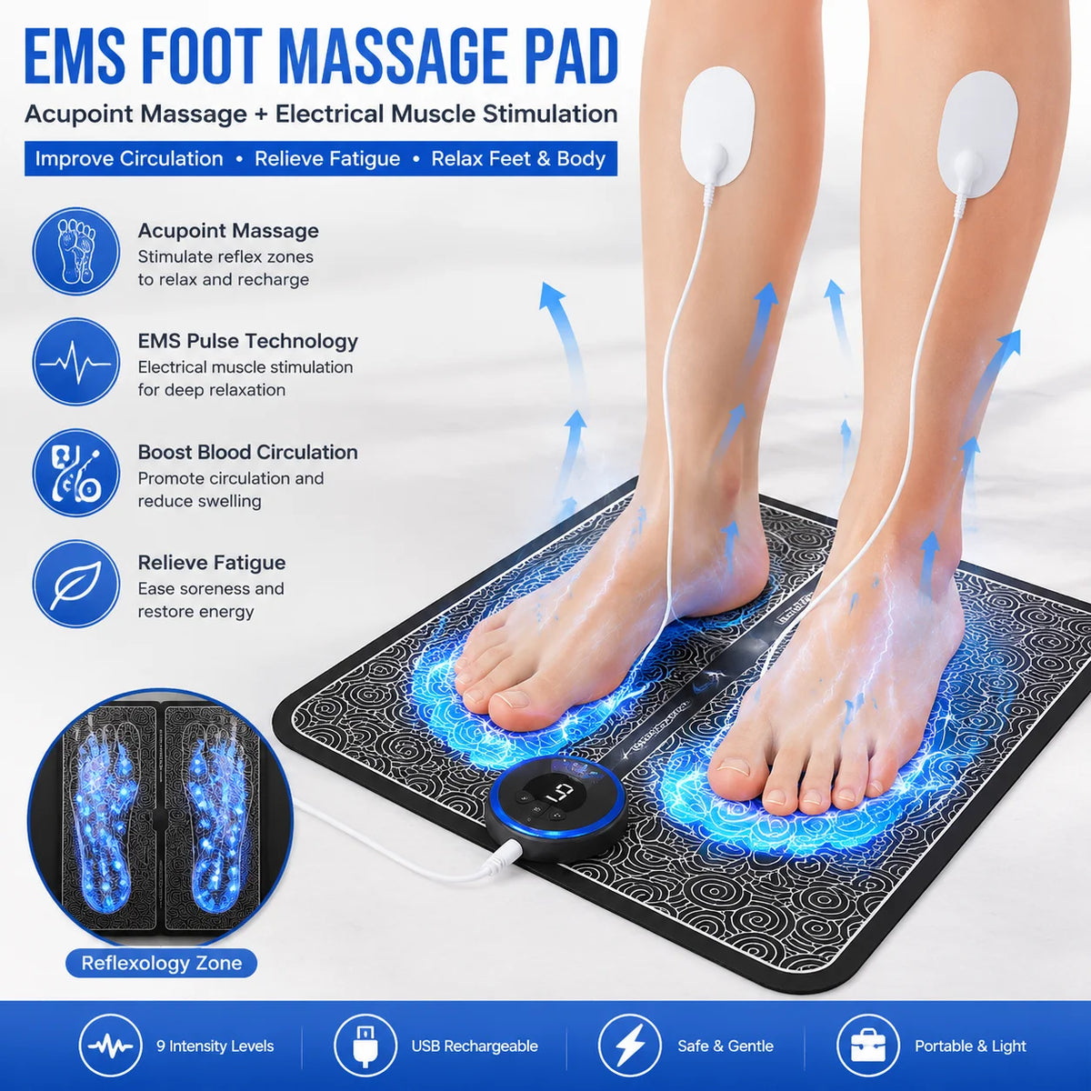 EMS Foot Massager Pad – Pain Relief & Relaxation